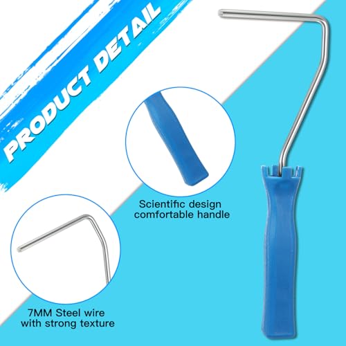 Baderke 10 Pcs 4 Inch Mini Paint Roller Handle, 12 Inch Frame, Blue - color: Blue, size: 4 Inch, 12 Inch