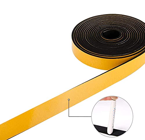 Neoprene Weather Stripping 2-Pack, 1/2 Inch Wide X 1/4 Inch Thick, High Density Foam Tape for Doors & Windows Insulation (26 Feet Total, 13 Feet/Roll) - size: 1/2in * 1/4in * 26FT