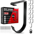 Bike Hooks for Garage Ceiling Mount Rack, Add on Storage Flat Hook, 12 Pack - color: Black-12Pack