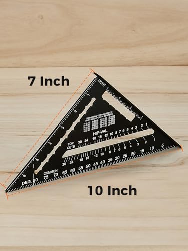 Mecurate 7-Inch Heavy-Duty Aluminum Alloy Triangle Rafter Square - color: 7" Heavy-Duty Rafter Square
