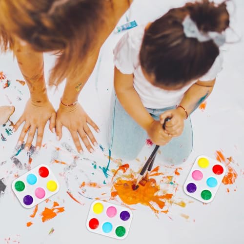 Plastic Round Paint Pallet Tray Painting Palettes Bulk 100Pcs