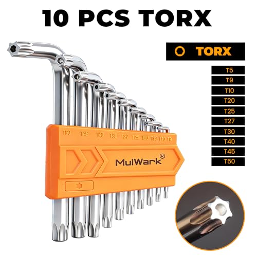 MULWARK Allen Wrench set Metric & SAE with Torx, Allen Key And Hex Key Tool Kit, Chrome Vanadium Steel, Bike Repair DIY Hand Tools, 46 Pcs - style: 46pcs Mertic SAE TORX