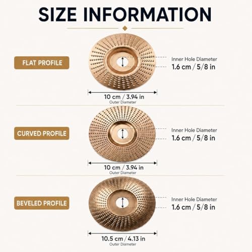 3PCS Angle Grinder Polishing Pad,Tungsten Carbide Cutting Wheel,Heavy-Duty Wood Carving Disc Set for 4" & 4-1/2" Grinders, Grinding Wheel Wood Carving,Woodworking Attachment for Shaping Polishing