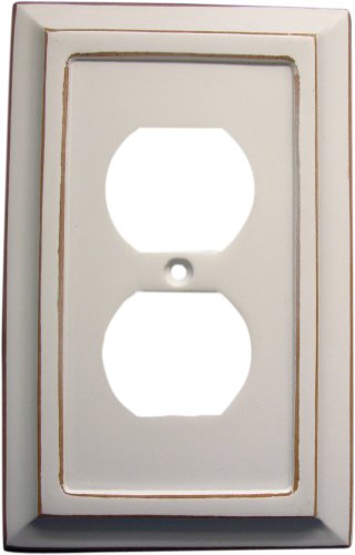 Amerelle 4040DDW Savannah Wallplate, 1 Duplex, Wood, Distressed White, 1-Pack - color: Distressed White, size: 1 Duplex