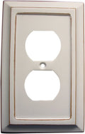 Amerelle 4040DDW Savannah Wallplate, 1 Duplex, Wood, Distressed White, 1-Pack - color: Distressed White, size: 1 Duplex