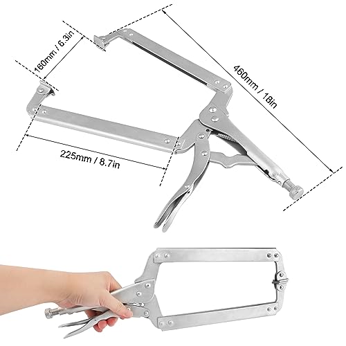 3 Pack 18 Inch C Clamp Locking Pliers,Locking C Clamp, Adjustable Nickel Plated C Pliers For Wood Working, Welding, Electrician Maintenance and more, by GENHAKON - size: 3 Pack 18 Inch