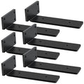 Premium Heavy Duty Shelf Brackets – 0.2In Thick Black L Shape Shelf Bracket, Hidden Steel Brackets for Shelves - 8 Inch Heavy Duty Floating Shelf Hardware (6Pcs) - color: Black, size: 8 Inch