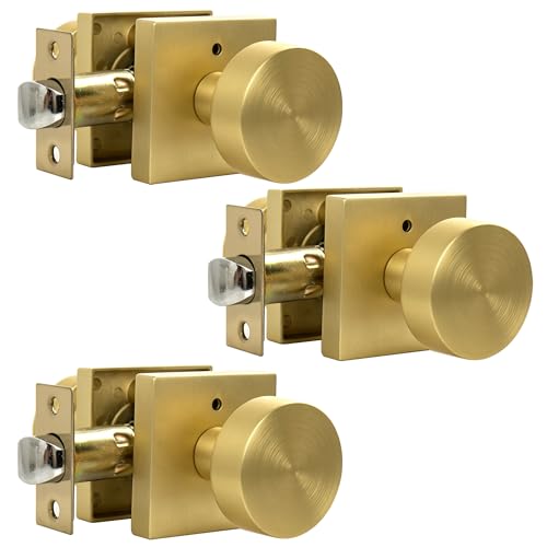 Interior Privacy Door Knob, Matte Gold 3 Pack - color: Matte Gold