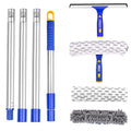 Window Squeegee with 75" Extension Pole, ITTAR Rubber Water Wiper for Glass - color: Blue&white-4