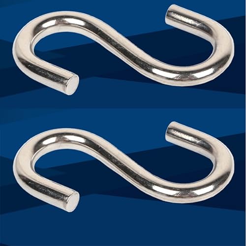 4 Pack Heavy Duty S Hooks for Hanging Hammock Stand Swing Plants, Loads up to 550 lbs, 3.3 Inch Long 0.31 Inch Thick Strong Galvanized Utility Hooks,Swing S Hooks, Industrial Grade Quality Hooks (4)