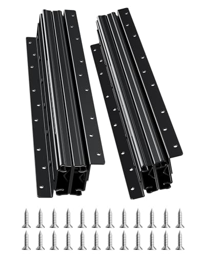 VEVOR Undermount Heavy Duty Drawer Slides, 16 24 32 40 Inch 260 lb Load Capacity Full Extension Ball Bearing Under Stair Cabinet Rails, Bottom Stair Cabinet Glides Track Runners(16inch, Black) - size: 16 Inch