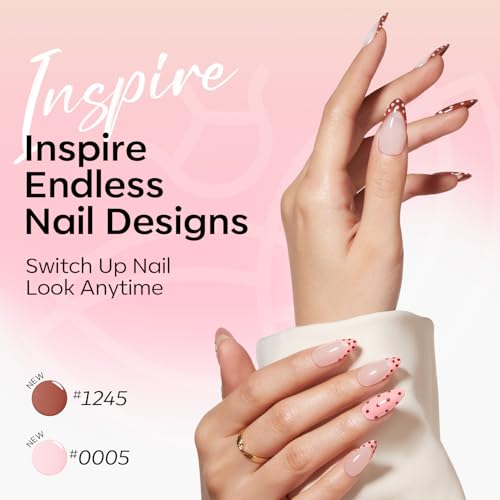 modelones 15ML 12Pcs Gel Nail Polish Set, Nude Pink Beige Brown Hema-free - color: A Veiled Beige