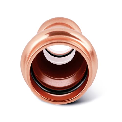 (WDAISY 10 Pack) Industrial-Grade 3/4 * 1/2 Inch Copper Press Coupling – Press Fittings, PxP Plumbing Connector, Press Adapter, Compatible with Copper Pipe, Water Supply Line, Pipe Repair - size: 3/4" * 1/2" copper reducing press coupling-10P
