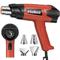 ROMECH 1500W Heavy Duty Heat Gun, Variable Temperature Control Hot Air Gun Kit with 2 Air Flow 120°F~1200°F and 4 Nozzles for Crafts Shrink Wrap (Red) - color: Red