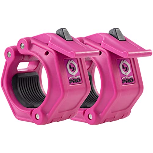 Lock-Jaw PRO 2 Barbell Collars/Clamps, 2"/50mm Olympic Bars - color: Pink