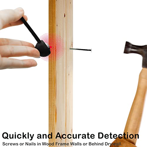 Stud Finder Wall Scanner, Magnetic Stud Finder With 27 Pounds of Pull Magnetic Power, No Batteries Required Wall Stud Finder Metal Stud Finder for Drywall, Wood, Plywood Paneling, Ceramic Tiling - color: Black