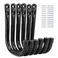 Garage Hooks, 6 Pack Heavy Duty Storage Hooks, 4.1Inch Garden Tool Utility Hooks, Fastening Hooks for Wall Mounting Load Capacity 45lbs - size: 5.5Inch x 4.1Inch