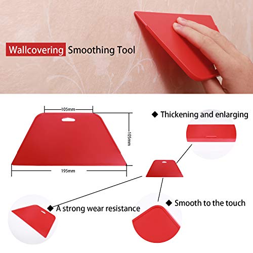 Wallpaper Smoothing Tool Kit, Multi-Function 15 Pcs Smoother Tools Set for Contact Paper Peel and Stick Wallpaper Car Wrap Vinyl Window Tint Glass Film Wallpaper Glue Adhesive Brush Tray Roller Knife - color: Classic kit