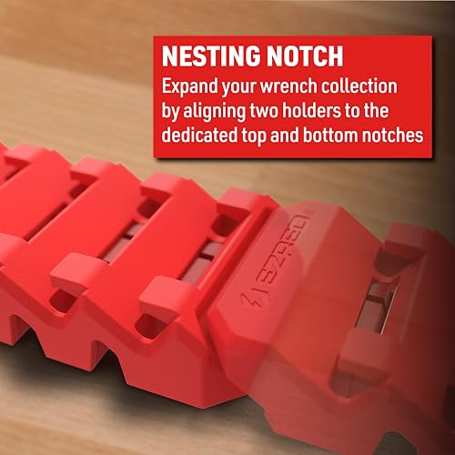 EZRED Magnetic Flexible 4 Slot Wrench Holder 8 Magnets Flexible TPEE Design