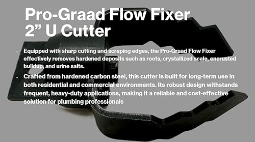 Flow Fixer Drain Cleaner U Cutter Head 2", Slotted Connector, 2UC - style: 2" U Cutter
