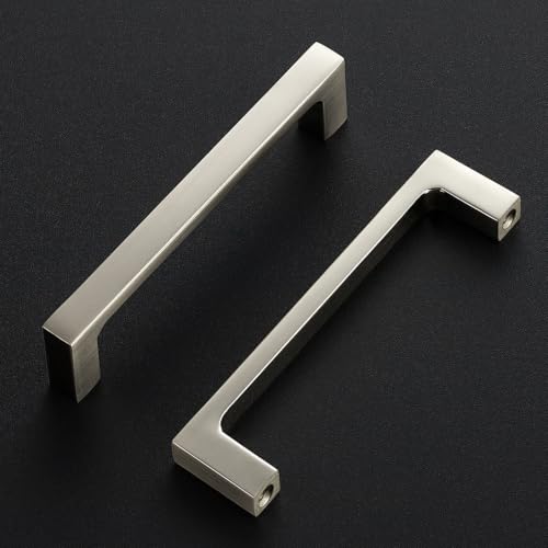 Ravinte Brushed Nickel Kitchen Cabinet Solid Handles,4 Inch,5 Pack - color: Brushed Nickel, size: 4 Inches Hole Center