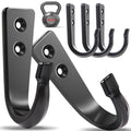 5 Large Size Heavy Duty Wall Hooks, Coat Hooks for Hanging Pans, Backpacks, Coats, Garage Items (Black) - color: 5pack-black, size: Large