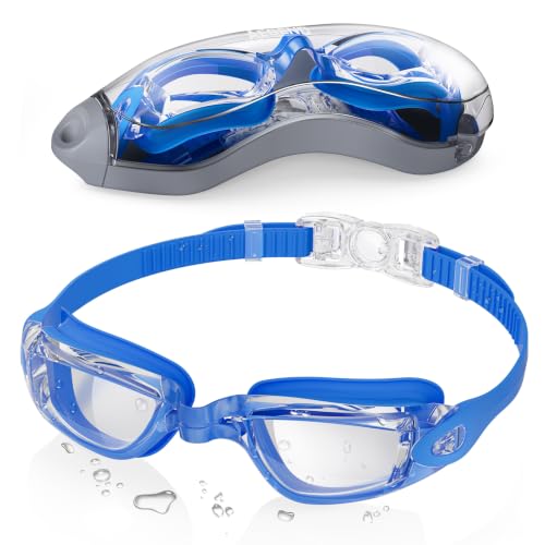 Aegend Swim Goggles, Swimming Goggles No Leaking Full Protect Adult Youth - color: Sapphire Blue Clear