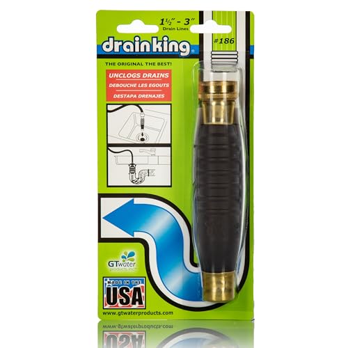 Drain King 186 Unclogs Bathroom Sinks, Showers, and Swimming Pool Drains, 1.5 to 3 Inch - style: without Hose