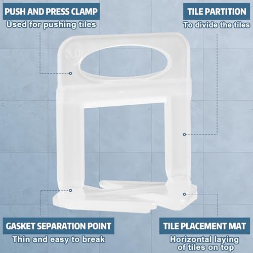 2400 Tile Spacers 1/16 Inch Tile Leveling Clips for Floor Tiles - size: 1/16 Inch*2400 Piece