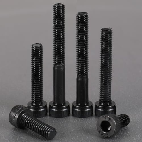 VGBUY 500Pcs M4 Screw Kit, Black M4 Screws (7 Sizes 6-30mm), Assorted Metric Nuts and Bolts Assortment Kit, Hex Socket Head Cap 6/8/12/16/20/25/30mm with Washer Nuts, 12.9 Grade - size: M4x6/8/12/16/20/25/30mm, style: Socket Head