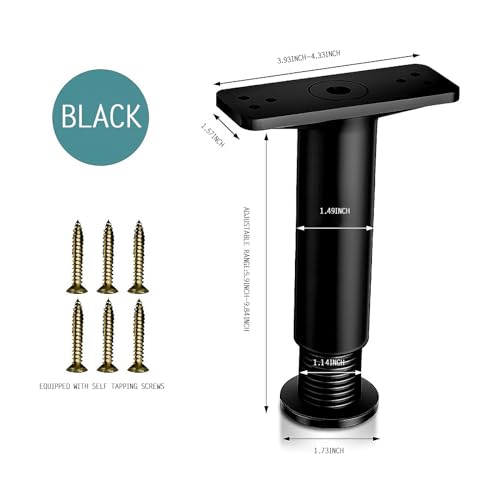Adjustable Bed Legs 4PCS, Heavy Duty Center Slats, Plastic as Hard as Steel for King Bed, Sofa, Table, Dresser, Chair