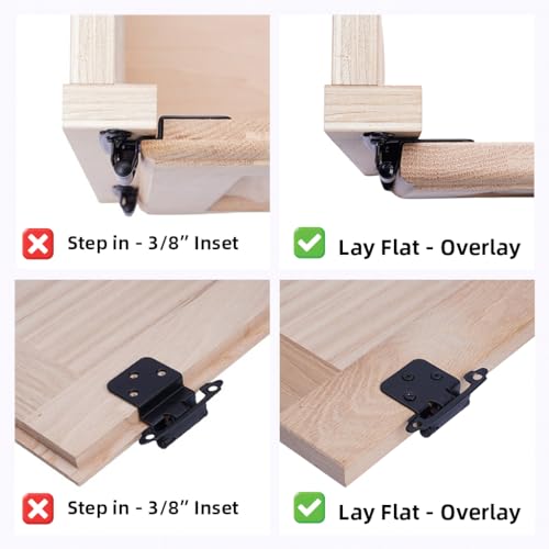 DecoBasics Oil Rubbed Bronze Cabinet Hinges for Kitchen Cabinets (25 Pair -50 Pcs) -1/2" Overlay (Variable) -Self Closing Kitchen Cabinet Hinges Flush Mount w/Silicon Bumpers & Upgraded Screws - color: Oil Rubbed Bronze, size: 50 Pack