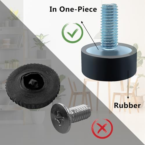 8pcs M8 Adjustable Rubber Furniture Levelers Screw in Threaded Furniture Legs Leveling Feet -Adjustable Furniture Feet –Iron Chair Leg Levelers -Floor Protector Heavy Duty Leveling Feet Glides