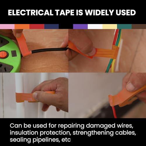 Lichamp 10-Pack Colored Electrical Tape Waterproof, 3/4 in x 66ft, UL/CSA