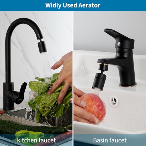 Hibbent NSF/ANSI/CAN 61 Certified Kitchen Faucet Aerator, Matte Black - color: Matte Black, style: Upgraded 360 Degree Faucet Aerator