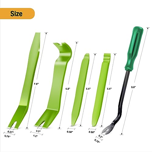 GOOACC 5PCS Auto Trim Removal Tool Kit No-Scratch - color: Green, size: 5Pcs