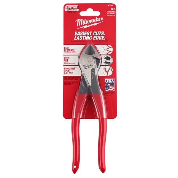 Milwaukee Electric - 8 Diagonal Dipped Grip Cutting Pliers USA