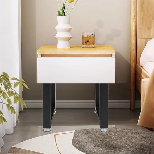 16 Inch Metal Bench Coffee Table Legs, Heavy Duty Desk/Chair Legs,Black Metal End Furniture Legs with Adjustable Protector Feet (H16” x W11.8”, Set of 2) - size: 16 '' Square