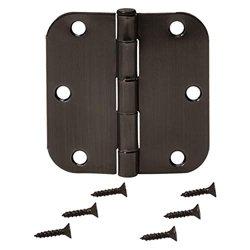 Amazon Basics Rounded 3.5 Inch x 3.5 Inch Door Hinges, Oil Rubbed Bronze, 72 Count (Pack of 1) - color: Oil Rubbed Bronze, size: Pack of 72