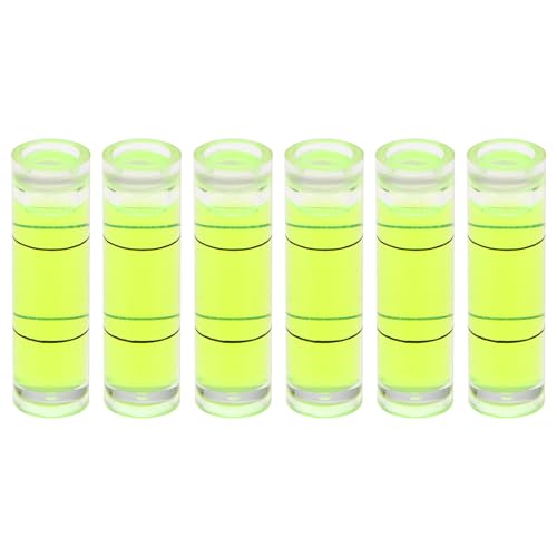 HARFINGTON 6pcs Small Cylindrical Bubble Level Vials 10x35mm PMMA Mini Horizontal Bubble Spirit Level Measuring Layout Tools for RV TV Picture Frame Hanging Tool Leveler - size: 10x35mm