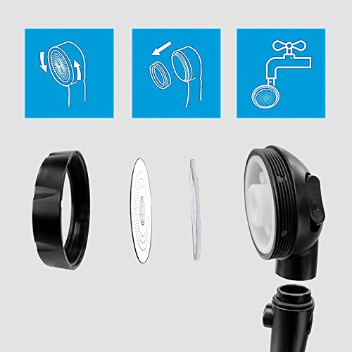 KAIYING RV & Camper High Pressure Handheld Shower Head with Pause Button - color: Black