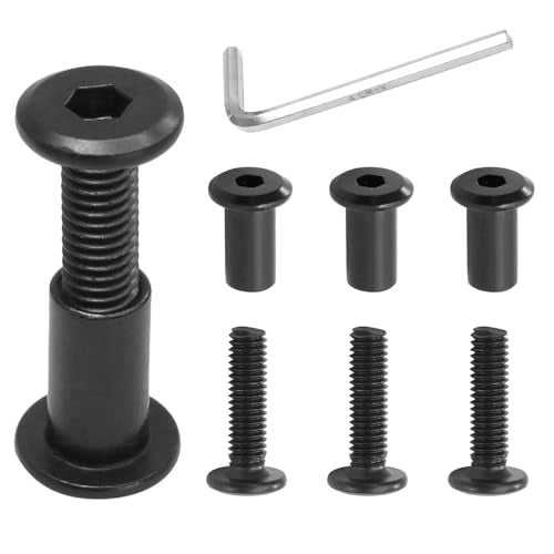 Biaungdo M6x20mm Black Hex Drive Socket Cap Bolt, 15 Sets - color: Black, size: M6x20mm