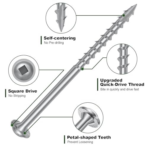 Pocket Hole Screws 2-1/2 Inch, 320Pcs Exterior Pocket Screws #8 X 2-1/2" - color: Silver, size: #8 X 2-1/2"