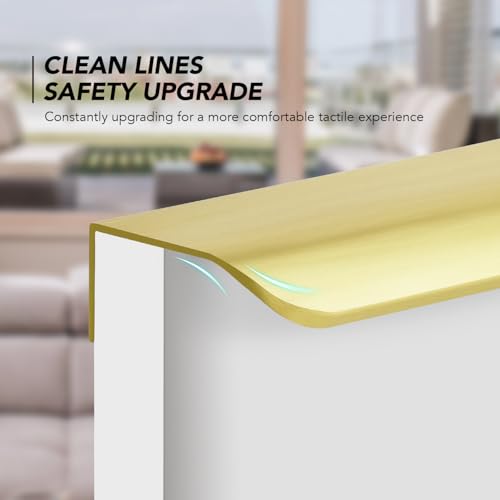 Ravinte Hardware Gold Cabinet Handles Finger Edge Pulls 4 Inch CC 10 Pack - color: Gold, size: 102mm/4" Overall Length