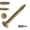 Wensilon #8 * 1" Deck Screws, (560pcs) 2 lbs.Exterior Wood Screws, Rust Resistant epoxy Coated, Bronze, T20 Star Bit - color: Yellow, size: 8*1"