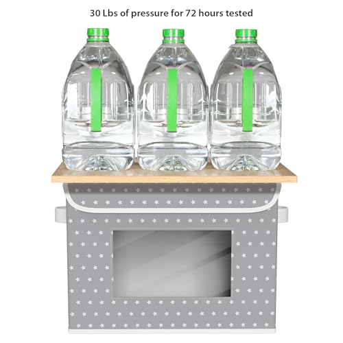 Univivi Fabric Foldable Storage Boxes with Lids, 4 Pack, Gray Star - color: Grey Star
