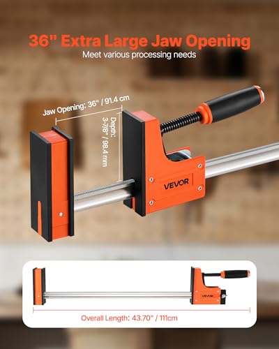 VEVOR 36" Parallel Bar Clamp Set, 1500 lbs Load Limit, 2-Pack - size: 36"(2 Pack), style: Heavy-Duty