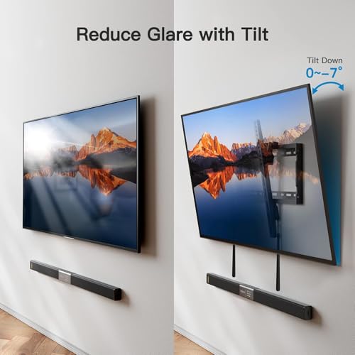 Pipishell Tilt TV Wall Mount Bracket Low Profile for Most 37-90 Inch LED LCD OLED Plasma Flat Curved TVs, Large Tilting Mount Fits 16"-24" Wood Studs Max VESA 600x400mm Holds up to 132lbs - size: 37"-90" Tilt TV Wall Mount