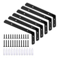 LSK 6PCS L Bracket, L 5"×H 2" Shelf Support Bracket, Max Load :42lb, Black - color: Black, size: 5x2 inch (light duty)