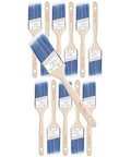 Bates Angle Paint Brushes, 2-Inch, 12 Pack, Treated Wood Handle, Stain & Wall Brushes for Painting Furniture & Walls - color: Wood Handle Angle, size: 12 Pack, 2"